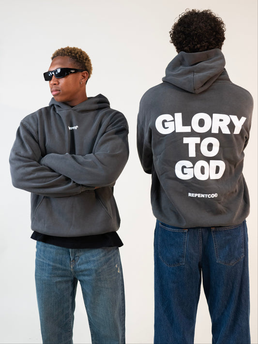 Glory to God Charcoal Hoodie