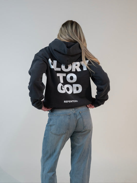 Glory to God Charcoal Hoodie