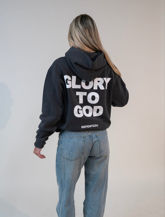 Glory to God Charcoal Hoodie